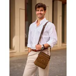 Мужская сумка через плечо из натуральной кожи премиум Ryff Ryder