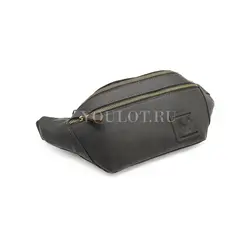 Кожаная бананка мужская Ruff Ryder из натуральной кожи коричневая