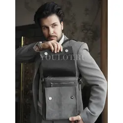 Сумка мужская через плечо Ruff Ryder натуральная кожа классика