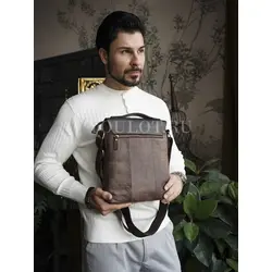 Кожаная сумка мужская Ruff Ryder с плечевым ремнём