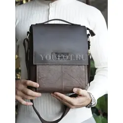 Кожаная сумка мужская Ruff Ryder с плечевым ремнём