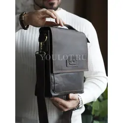 Сумка мужская через плечо Ruff Ryder, барсетка большая из натуральной кожи