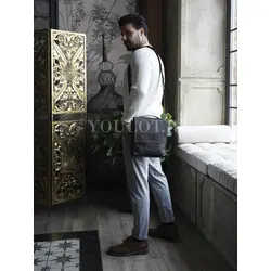 Сумка мужская через плечо Ruff Ryder, барсетка большая из натуральной кожи