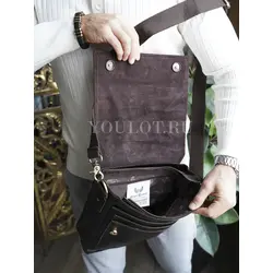 Сумка мужская через плечо Ruff Ryder, барсетка большая из натуральной кожи