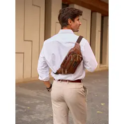 Бананка на плечо мужская Ruff Ryder, сумка через плечо, на пояс кожаная