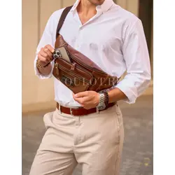 Бананка на плечо мужская Ruff Ryder, сумка через плечо, на пояс кожаная