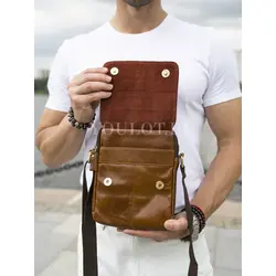 Кожаная сумка мужская через плечо высокого качества Ryff Ryder