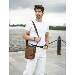 Кожаная сумка мужская через плечо высокого качества Ryff Ryder