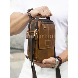 Кожаная сумка мужская через плечо высокого качества Ryff Ryder