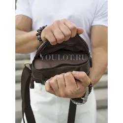 Мужская сумка через плечо из кожи в классическом стиле Ryff Ryder