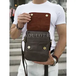 Мужская сумка через плечо из кожи в классическом стиле Ryff Ryder