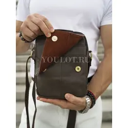 Мужская сумка через плечо из кожи в классическом стиле Ryff Ryder