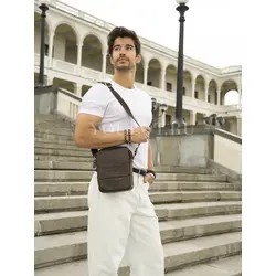 Мужская сумка через плечо из кожи в классическом стиле Ryff Ryder