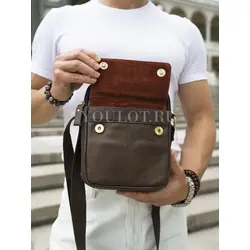 Мужская сумка через плечо из кожи Ruff Ryder для ежедневной носки