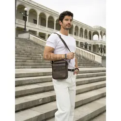 Мужская сумка через плечо из кожи Ruff Ryder для ежедневной носки