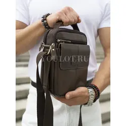 Мужская сумка через плечо из кожи Ruff Ryder для ежедневной носки