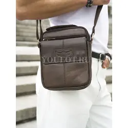 Мужская сумка через плечо из кожи Ruff Ryder для ежедневной носки