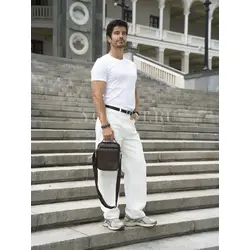 Мужская сумка через плечо из кожи Ruff Ryder для ежедневной носки