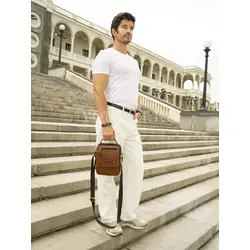 Мужская сумка через плечо из кожи Ryff Ryder классического дизайна