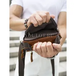 Мужская сумка через плечо из кожи Ryff Ryder классического дизайна