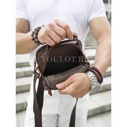 Мужская сумка через плечо из кожи Ryff Ryder классического дизайна