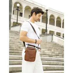 Мужская сумка через плечо из кожи Ryff Ryder классического дизайна