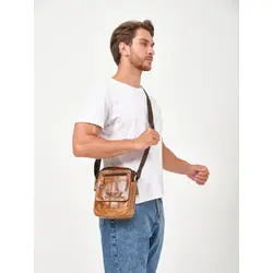 Кожаная сумка на плечо мужская повседневная Ruff Ryder