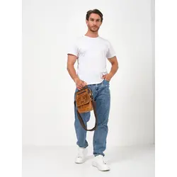 Кожаная сумка на плечо мужская повседневная Ruff Ryder