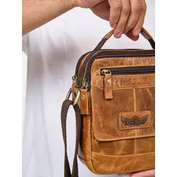Кожаная сумка на плечо мужская повседневная Ruff Ryder