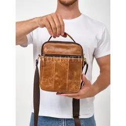 Кожаная сумка на плечо мужская повседневная Ruff Ryder