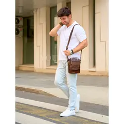 Сумка через плечо Ruff Ryder, барсетка из натуральной кожи