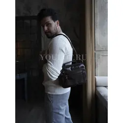 Мужская кожаная барсетка Ryff Ryder через плечо для города