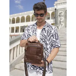 Сумка мужская на плечо из натуральной кожи Ryff Ryder