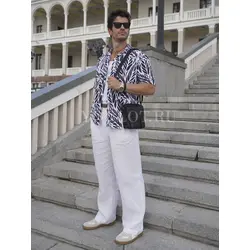 Сумка мужская через плечо кожаная Ryff Ryder черная