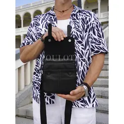 Сумка мужская через плечо кожаная Ryff Ryder черная