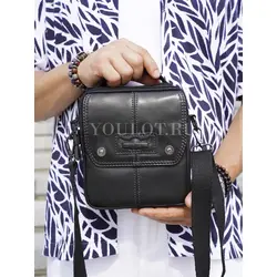 Сумка мужская кросс-боди из натуральной кожи Ryff Ryder черная