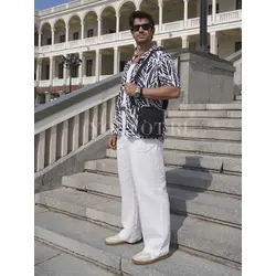 Сумка мужская кросс-боди из натуральной кожи Ryff Ryder черная