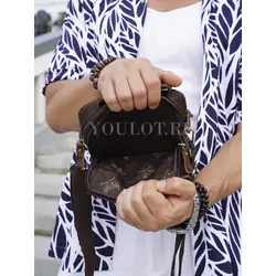 Сумка мужская кросс-боди из натуральной кожи Ryff Ryder коричневая