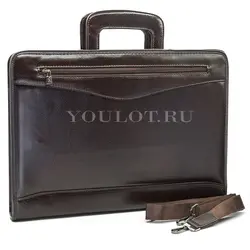 Папка‑сумка мужская Briefcase 2880-15 BROWN с выдвижными ручками коричневая