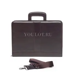 Папка-портфель Briefcase 2882-15 BROWN коричневого цвета кожаная