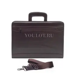 Папка-портфель Briefcase 2882-15 BROWN коричневого цвета кожаная