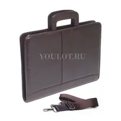 Папка-портфель Briefcase 2882-15 BROWN коричневого цвета кожаная