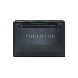 Папка-портфель Briefcase 2887-18 BLACK с ремнем через плечо и застежкой-молнией черная