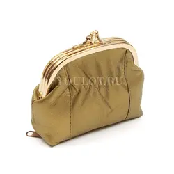 Изысканный женский кошелек Briefcase 391243/0 для банкнот и монет из натуральной кожи золотой