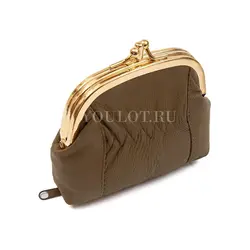 Кошелек женский кожаный с минималистичным дизайном Briefcase 391244/0 бежевый