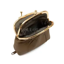 Кошелек женский кожаный с минималистичным дизайном Briefcase 391244/0 бежевый