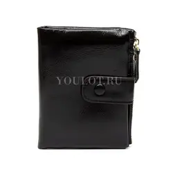 Маленький кошелек женский Briefcase кожаный черный