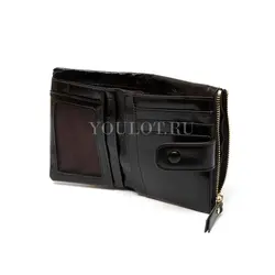 Маленький кошелек женский Briefcase кожаный черный