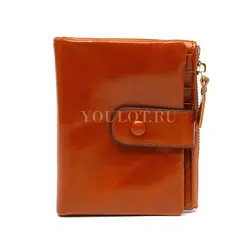 Маленький кошелек женский Briefcase кожаный светло-коричневый