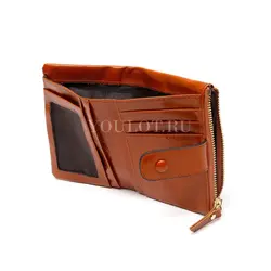 Маленький кошелек женский Briefcase кожаный светло-коричневый